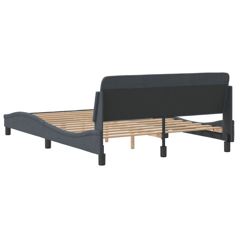 Casa si Gradina - Mobilier - Paturi si accesorii - Paturi - Cadru de pat cu tablie, gri inchis, 120x200 cm, catifea - Infinity.ro
