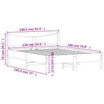 Casa si Gradina - Mobilier - Paturi si accesorii - Paturi - Cadru de pat, 135x190 cm, lemn masiv de pin - Infinity.ro