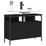 Casa si Gradina - Mobilier - Mobilier baie - Comode baie - Comoda pentru chiuveta baie, negru, 80x30x60 cm, lemn prelucrat - Infinity.ro
