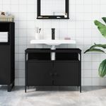 Casa si Gradina - Mobilier - Mobilier baie - Comode baie - Comoda pentru chiuveta baie, negru, 80x30x60 cm, lemn prelucrat - Infinity.ro