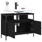 Casa si Gradina - Mobilier - Mobilier baie - Comode baie - Comoda pentru chiuveta baie, negru, 80x30x60 cm, lemn prelucrat - Infinity.ro