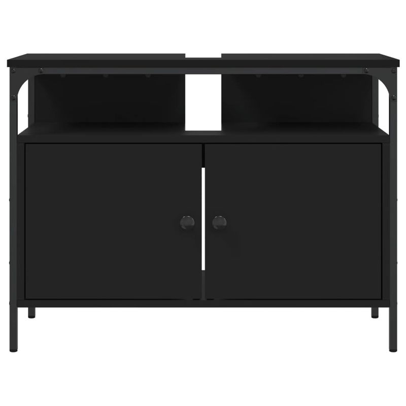 Casa si Gradina - Mobilier - Mobilier baie - Comode baie - Comoda pentru chiuveta baie, negru, 80x30x60 cm, lemn prelucrat - Infinity.ro