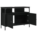 Casa si Gradina - Mobilier - Mobilier baie - Comode baie - Comoda pentru chiuveta baie, negru, 80x30x60 cm, lemn prelucrat - Infinity.ro