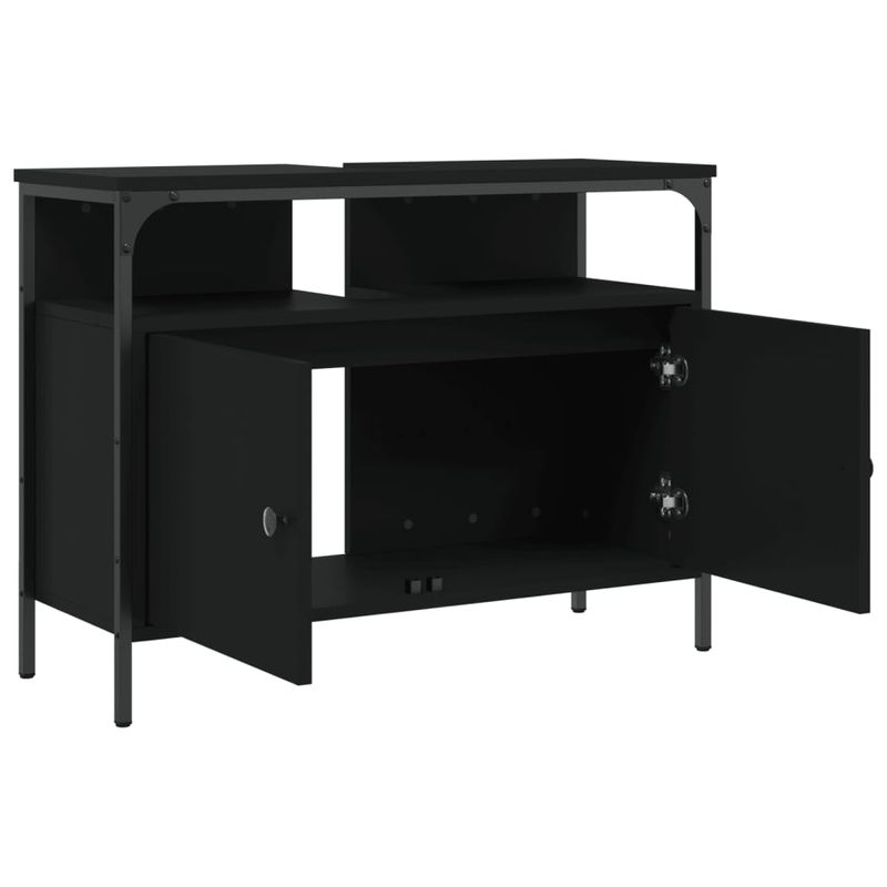 Casa si Gradina - Mobilier - Mobilier baie - Comode baie - Comoda pentru chiuveta baie, negru, 80x30x60 cm, lemn prelucrat - Infinity.ro