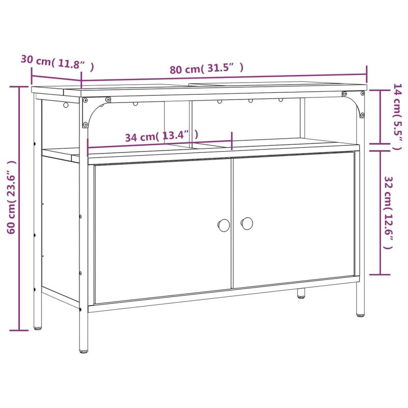 Casa si Gradina - Mobilier - Mobilier baie - Comode baie - Comoda pentru chiuveta baie, negru, 80x30x60 cm, lemn prelucrat - Infinity.ro