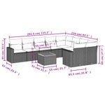 Casa si Gradina - Gradina si terasa - Mobilier exterior - Seturi mobila gradina - Set mobilier de gradina cu perne, 10 piese, gri, poliratan - Infinity.ro