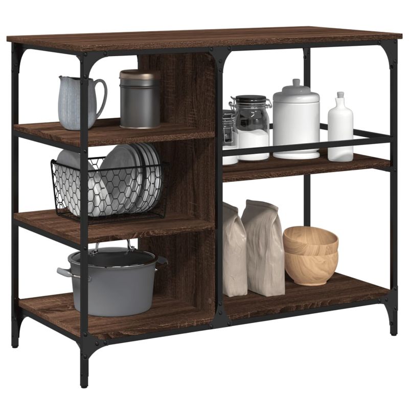 Casa si Gradina - Mobilier - Comode si corpuri - Corpuri bucatarie - Carucior de bucatarie, stejar maro 100x45x89,5cm lemn prelucrat - Infinity.ro
