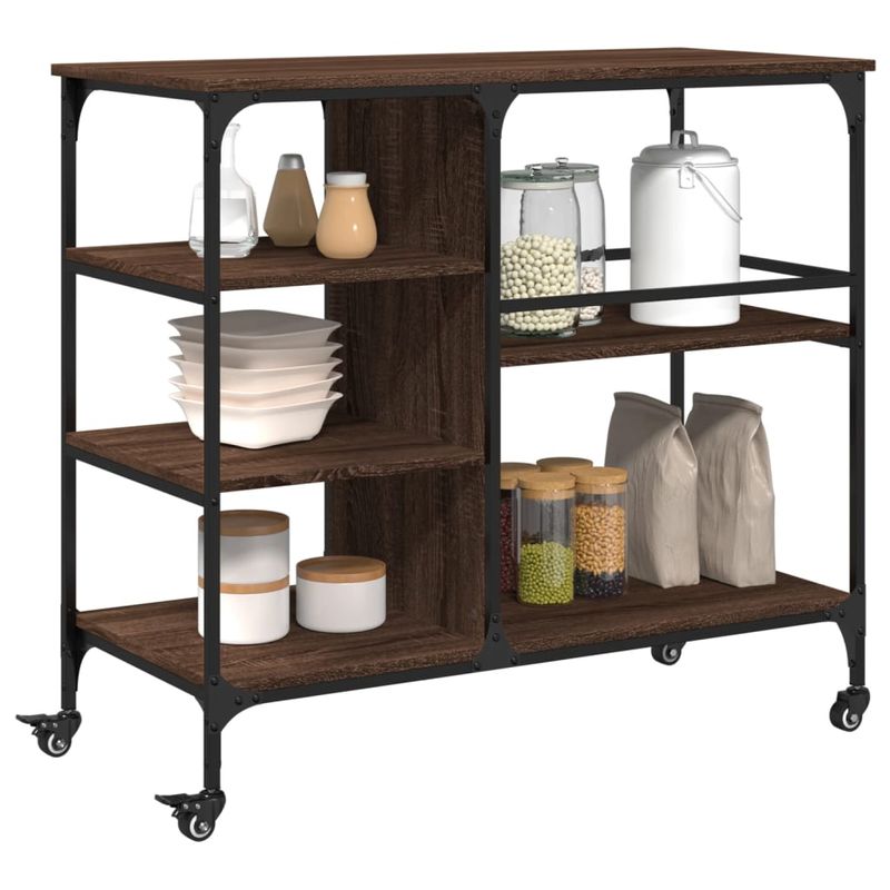 Casa si Gradina - Mobilier - Comode si corpuri - Corpuri bucatarie - Carucior de bucatarie, stejar maro 100x45x89,5cm lemn prelucrat - Infinity.ro