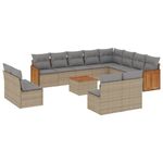 Casa si Gradina - Gradina si terasa - Mobilier exterior - Seturi mobila gradina - Set canapele de gradina, 13 piese, cu perne, bej, poliratan - Infinity.ro