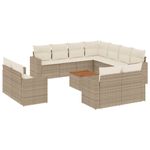 Casa si Gradina - Gradina si terasa - Mobilier exterior - Canapele si fotolii gradina - Set canapele de gradina cu perne, 12 piese, bej, poliratan - Infinity.ro