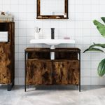 Casa si Gradina - Mobilier - Mobilier baie - Comode baie - Comoda chiuveta baie, stejar fumuriu, 80x30x60 cm lemn prelucrat - Infinity.ro
