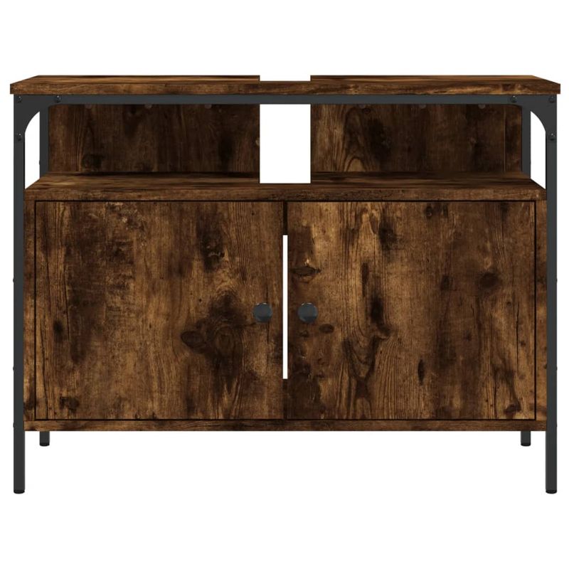 Casa si Gradina - Mobilier - Mobilier baie - Comode baie - Comoda chiuveta baie, stejar fumuriu, 80x30x60 cm lemn prelucrat - Infinity.ro