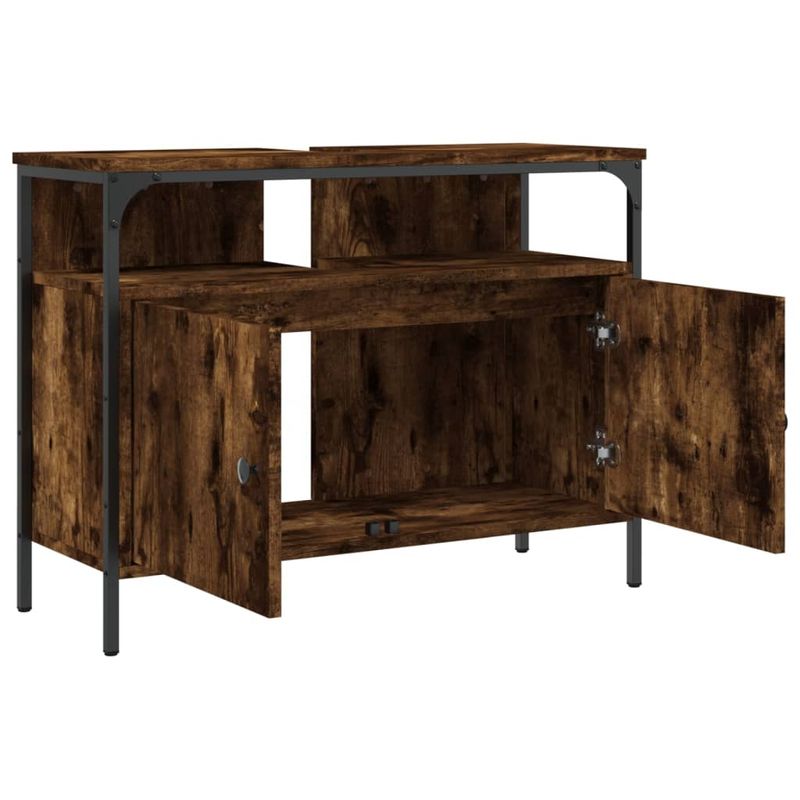 Casa si Gradina - Mobilier - Mobilier baie - Comode baie - Comoda chiuveta baie, stejar fumuriu, 80x30x60 cm lemn prelucrat - Infinity.ro