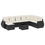 Casa si Gradina - Gradina si terasa - Mobilier exterior - Canapele si fotolii gradina - Set mobilier de gradina cu perne, 9 piese, negru, poliratan - Infinity.ro
