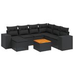 Casa si Gradina - Gradina si terasa - Mobilier exterior - Seturi mobila gradina - Set mobilier de gradina cu perne, 8 piese, negru, poliratan - Infinity.ro