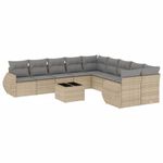 Casa si Gradina - Gradina si terasa - Mobilier exterior - Seturi mobila gradina - Set canapele de gradina cu perne, 11 piese, bej, poliratan - Infinity.ro
