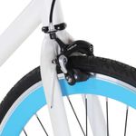 Sport si Outdoor/Ciclism/Biciclete pentru adulți/De oras - Bicicleta cu angrenaj fix, alb si albastru, 700c, 59 cm - Infinity.ro