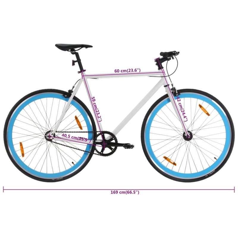 Sport si Outdoor/Ciclism/Biciclete pentru adulți/De oras - Bicicleta cu angrenaj fix, alb si albastru, 700c, 59 cm - Infinity.ro