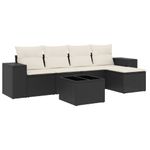 Casa si Gradina - Gradina si terasa - Mobilier exterior - Canapele si fotolii gradina - Set mobilier de gradina cu perne, 6 piese, negru, poliratan - Infinity.ro