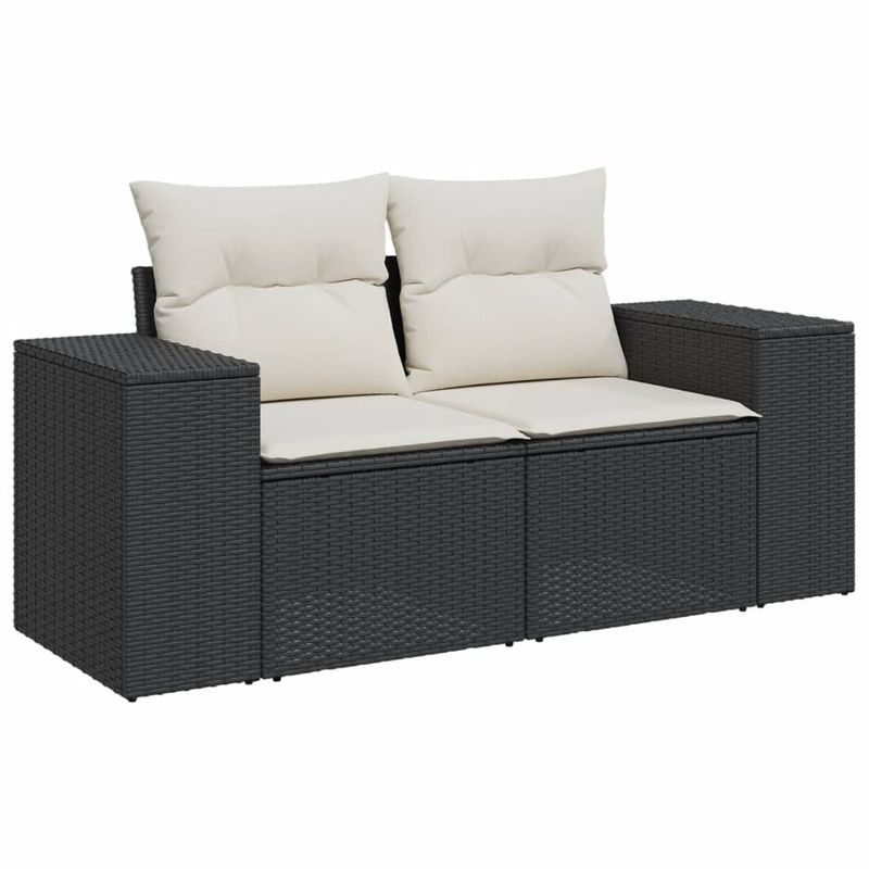 Casa si Gradina - Gradina si terasa - Mobilier exterior - Canapele si fotolii gradina - Set mobilier de gradina cu perne, 6 piese, negru, poliratan - Infinity.ro