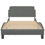 Casa si Gradina - Mobilier - Paturi si accesorii - Paturi - Cadru de pat cu tablie, gri inchis, 100x200 cm, textil - Infinity.ro