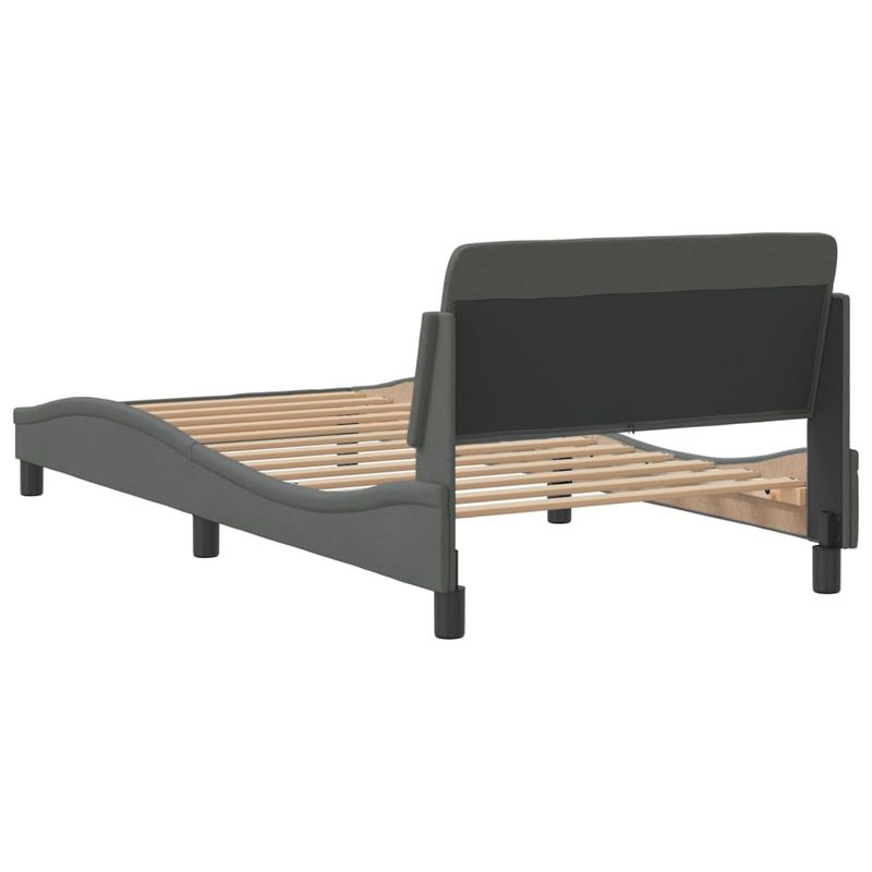 Casa si Gradina - Mobilier - Paturi si accesorii - Paturi - Cadru de pat cu tablie, gri inchis, 100x200 cm, textil - Infinity.ro