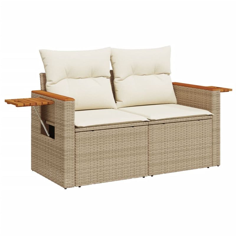 Casa si Gradina - Gradina si terasa - Mobilier exterior - Seturi mobila gradina - Set canapele de gradina, 8 piese, cu perne, bej, poliratan - Infinity.ro