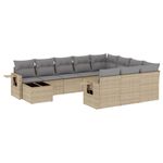 Casa si Gradina - Gradina si terasa - Mobilier exterior - Seturi mobila gradina - Set canapele de gradina cu perne, 11 piese, bej, poliratan - Infinity.ro