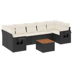 Casa si Gradina - Gradina si terasa - Mobilier exterior - Canapele si fotolii gradina - Set mobilier de gradina cu perne, 8 piese, negru, poliratan - Infinity.ro