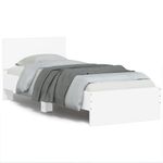 Casa si Gradina - Mobilier - Paturi si accesorii - Paturi - Cadru de pat cu tablie si lumini LED, alb, 90x190 cm - Infinity.ro