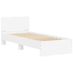 Casa si Gradina - Mobilier - Paturi si accesorii - Paturi - Cadru de pat cu tablie si lumini LED, alb, 90x190 cm - Infinity.ro