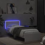 Casa si Gradina - Mobilier - Paturi si accesorii - Paturi - Cadru de pat cu tablie si lumini LED, alb, 90x190 cm - Infinity.ro