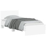 Casa si Gradina - Mobilier - Paturi si accesorii - Paturi - Cadru de pat cu tablie si lumini LED, alb, 90x190 cm - Infinity.ro