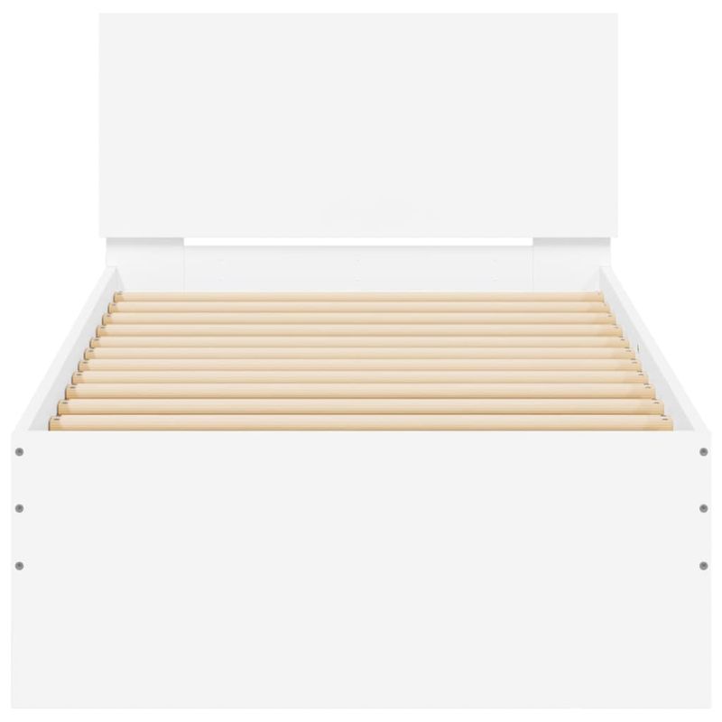 Casa si Gradina - Mobilier - Paturi si accesorii - Paturi - Cadru de pat cu tablie si lumini LED, alb, 90x190 cm - Infinity.ro