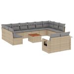 Casa si Gradina - Gradina si terasa - Mobilier exterior - Seturi mobila gradina - Set canapele de gradina, 13 piese, cu perne, bej, poliratan - Infinity.ro