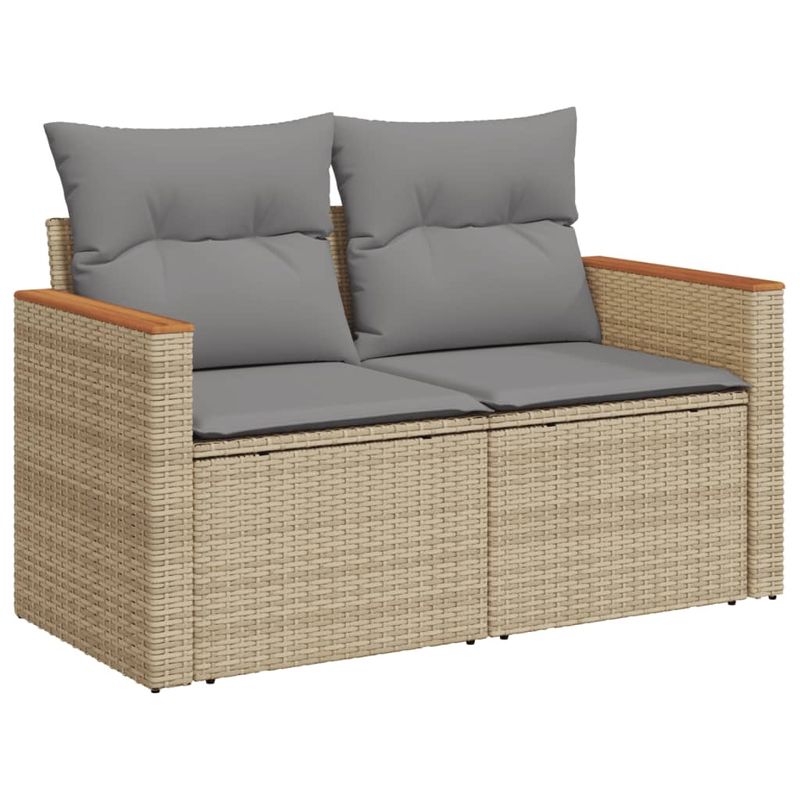 Casa si Gradina - Gradina si terasa - Mobilier exterior - Seturi mobila gradina - Set canapele de gradina, 9 piese, cu perne, bej, poliratan - Infinity.ro