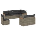 Casa si Gradina - Gradina si terasa - Mobilier exterior - Seturi mobila gradina - Set canapele de gradina cu perne, 8 piese, gri, poliratan - Infinity.ro
