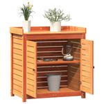Casa si Gradina - Gradinarit si plante - Plante si ghivece - Ghivece si suporturi - Masa de plantare cu rafturi maro 82,5x50x86,5 cm lemn masiv pin - Infinity.ro