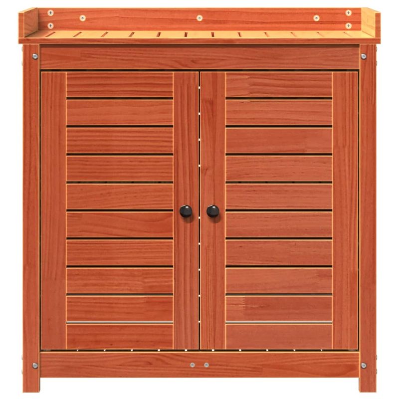 Casa si Gradina - Gradinarit si plante - Plante si ghivece - Ghivece si suporturi - Masa de plantare cu rafturi maro 82,5x50x86,5 cm lemn masiv pin - Infinity.ro