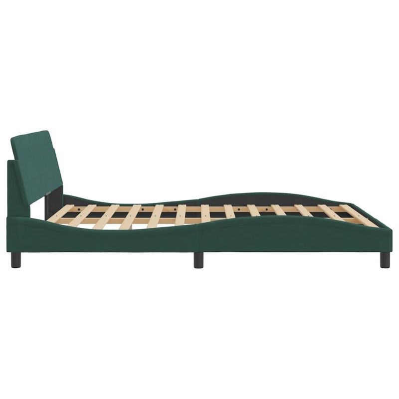 Casa si Gradina - Mobilier - Paturi si accesorii - Paturi - Cadru de pat cu tablie, verde inchis, 160x200 cm, catifea - Infinity.ro
