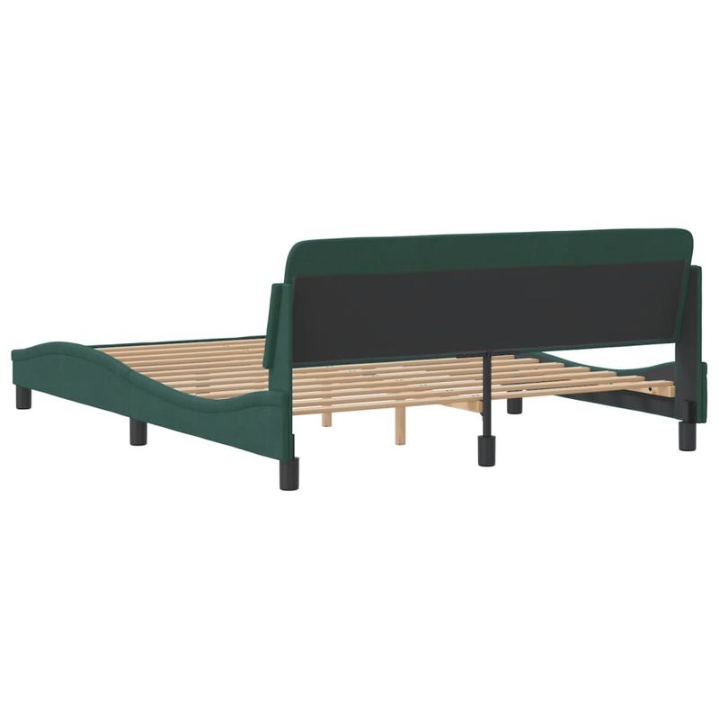 Casa si Gradina - Mobilier - Paturi si accesorii - Paturi - Cadru de pat cu tablie, verde inchis, 160x200 cm, catifea - Infinity.ro