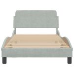 Casa si Gradina - Mobilier - Paturi si accesorii - Paturi - Cadru de pat cu tablie, gri deschis, 100x200 cm, catifea - Infinity.ro