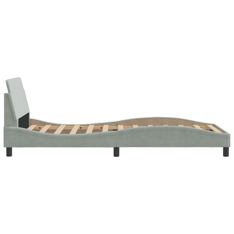 Casa si Gradina - Mobilier - Paturi si accesorii - Paturi - Cadru de pat cu tablie, gri deschis, 100x200 cm, catifea - Infinity.ro
