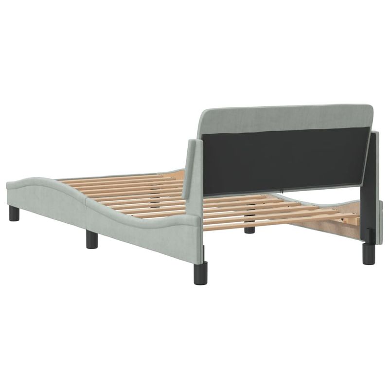 Casa si Gradina - Mobilier - Paturi si accesorii - Paturi - Cadru de pat cu tablie, gri deschis, 100x200 cm, catifea - Infinity.ro