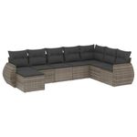 Casa si Gradina - Gradina si terasa - Mobilier exterior - Seturi mobila gradina - Set canapele de gradina cu perne, 8 piese, gri, poliratan - Infinity.ro