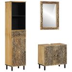 Casa si Gradina - Mobilier - Seturi de mobilier - Seturi baie - Set mobilier de baie, 3 piese, lemn masiv de mango - Infinity.ro