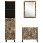 Casa si Gradina - Mobilier - Seturi de mobilier - Seturi baie - Set mobilier de baie, 3 piese, lemn masiv de mango - Infinity.ro