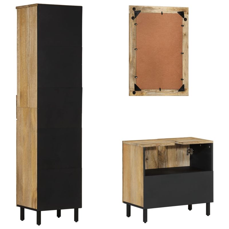 Casa si Gradina - Mobilier - Seturi de mobilier - Seturi baie - Set mobilier de baie, 3 piese, lemn masiv de mango - Infinity.ro