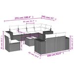 Casa si Gradina - Gradina si terasa - Mobilier exterior - Seturi mobila gradina - Set mobilier de gradina cu perne, 9 piese, negru, poliratan - Infinity.ro