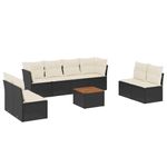 Casa si Gradina - Gradina si terasa - Mobilier exterior - Seturi mobila gradina - Set mobilier de gradina cu perne, 9 piese, negru, poliratan - Infinity.ro